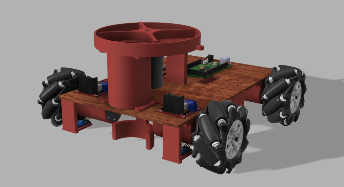 CAD assembly render of The Old Bear robot.