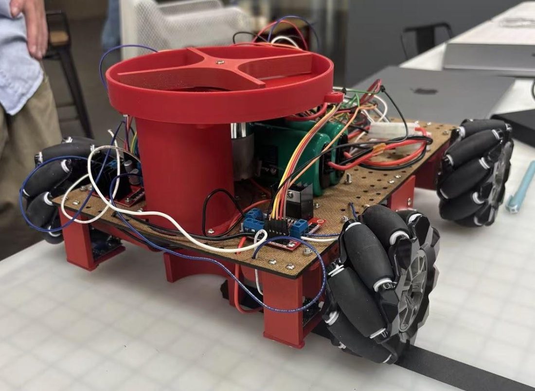 The Old Bear robot photographed on the competition surface.